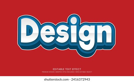 text effect editable template vector design 3d bold style
