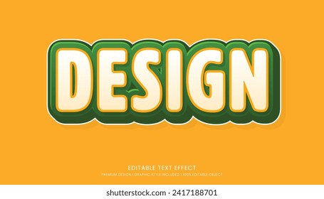 text effect editable template vector design 3d bold style