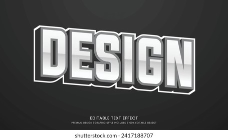 text effect editable template vector design 3d bold style