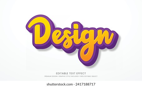 text effect editable template vector design 3d bold style