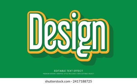 text effect editable template vector design 3d bold style