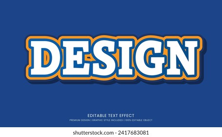 text effect editable template vector design 3d bold style