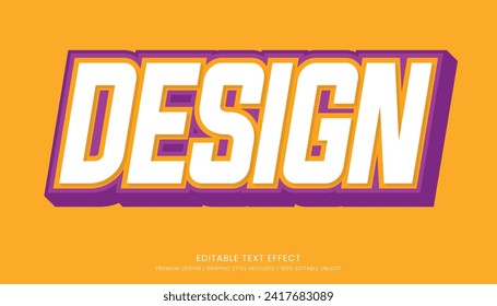 text effect editable template vector design 3d bold style
