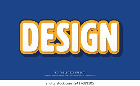 text effect editable template vector design 3d bold style