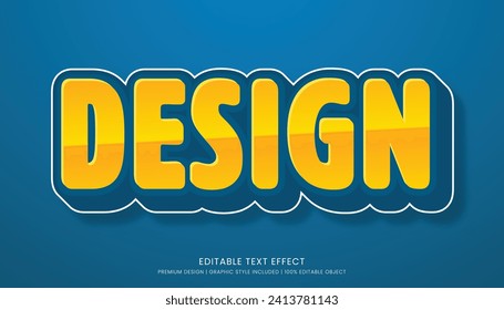 text effect editable vector design template bold and abstract style use for business logo and brand