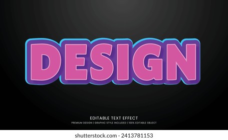 text effect editable vector design template bold and abstract style use for business logo and brand