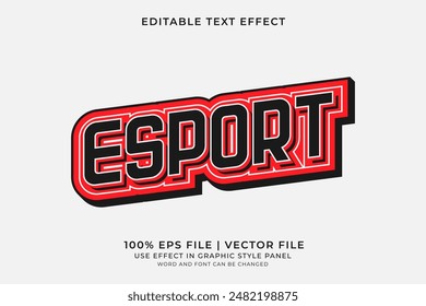 Text effect E-sport editable vector, e-sport emblem