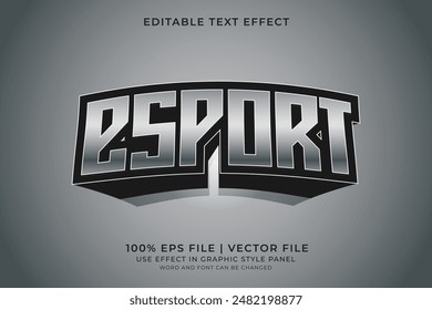 Text effect E-sport editable vector, e-sport emblem