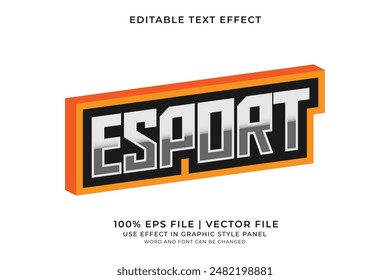 Text effect E-sport editable vector, e-sport emblem