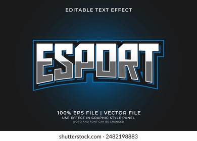 Text effect E-sport editable vector, e-sport emblem