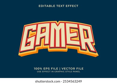 Efeito de texto Vetor editável E-sport ou Gamer, logotipo emblema e-sport