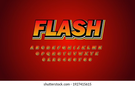 text effect flash font alphabet