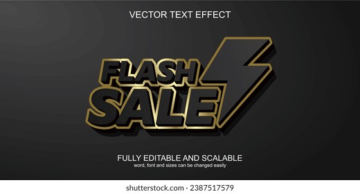 text effect flash sale dark gold vector editable