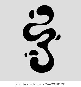 Text Effect Flat Vector of Black Liquid F Alphabet initial Poster logo for Desk setup, Decoration, Printing, Creative Industry, Small business, sign