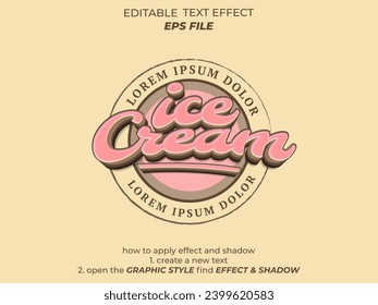 text effect, font editable, typography, 3d text for food industry. vector template