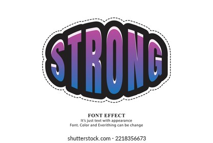 Text effect gradation appearance strong style. text fonts
