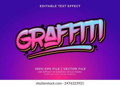 Text effect Graffiti style editable vector