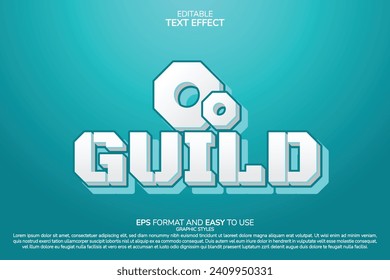 Text Effect Guild Modern EPS Ready to Use Light Blue and Light Green