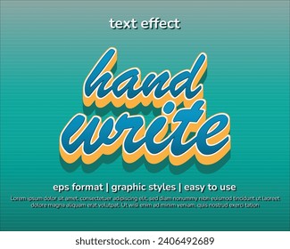 Text Effect Hand Write Vector EPS Ready to Use White, Light Green and Yellow