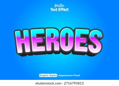 Texteffekt-Helden mit 3D-Stil und blauem Hintergrund.