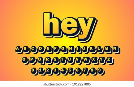 text effect hey font alphabet