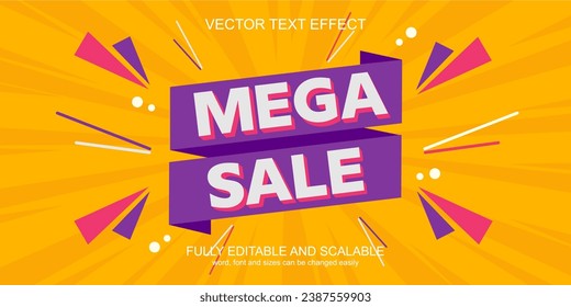 TEXT EFFECT MEGA SALE VECTOR EDITABLE
