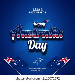 Text Effect Mockup Happy Australia Day Modern Style