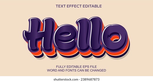 TEXT EFFECT MODERN FULL COLOR EDITABLE VECTOR