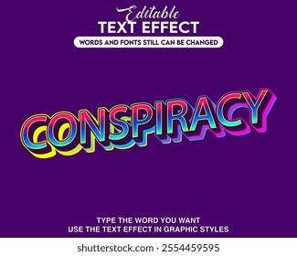 Text effect modern style conspiracy theme