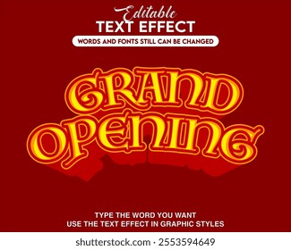 Text effect modern style grand opening theme