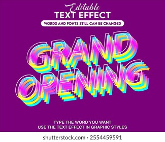 Text effect modern style grand opening theme