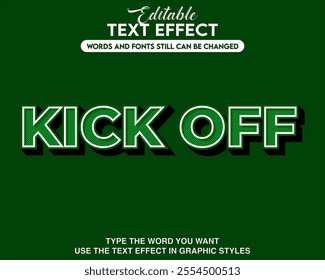 Text effect modern style kick off theme