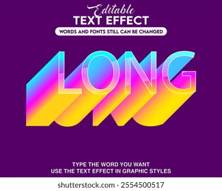 Text effect modern style long theme