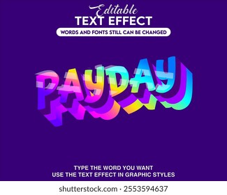 Text effect modern style payday theme