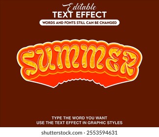 Text effect modern style summer theme