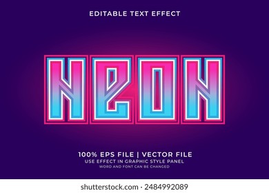 Text effect Neon editable vector. Text effect about light, neon, futuristic, and modern