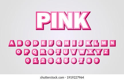 text effect pink font alphabet