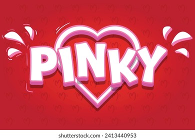 Text Effect Pinky Love EPS Ready to Use Red, White, and Pink