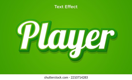 Text Effect player color green simple
