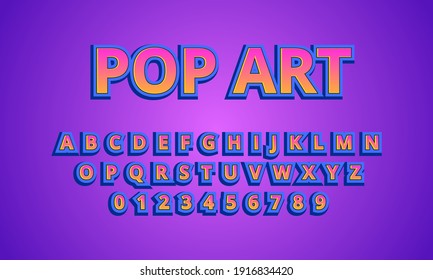text effect pop art font alphabet