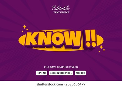 Text effect Premium Vector Know editable.