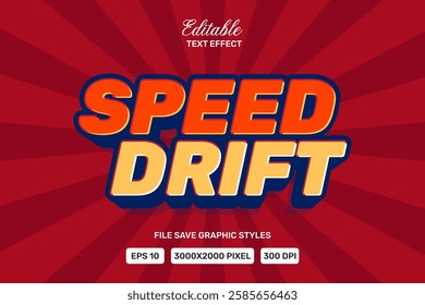 Text effect Premium Vector Speed Drift editable.