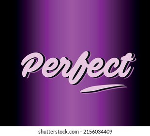 text effect with purple background and the word perfect