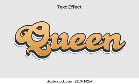 Text Effect queen simple template blackground