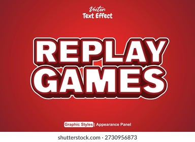Los juegos de repetición de efectos de texto con color rojo de estilo 3D se pueden editar.