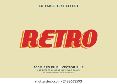 Text effect Retro editable vector, vintage retro style