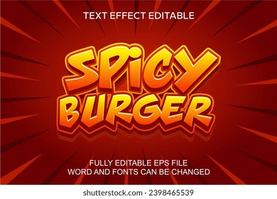 TEXTEFFEKT-SPICY-BURGER 3D-STILVEKTORGRAFIK