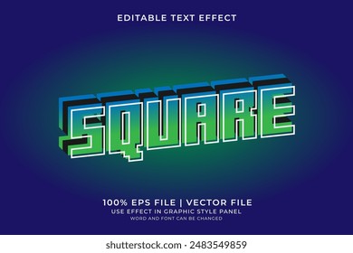 Text effect Square editable vector, future text style