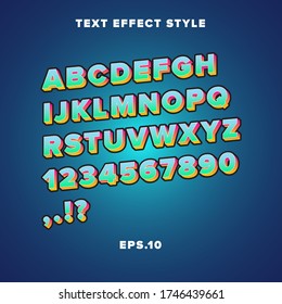 Text Effect Style Gradien Blue Green Shadow 3D
