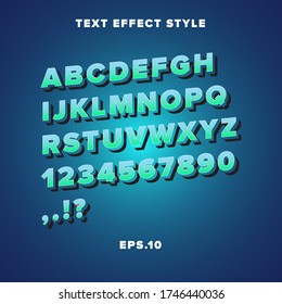 Text Effect Style Gradien Blue Green Shadow 3D 2
